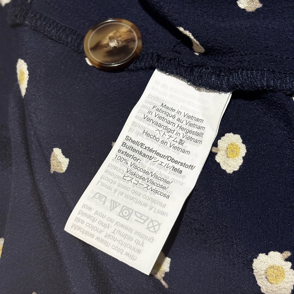 Madewell Navy Daisy Dot Mini Dress Women’s Medium Ditsy Floral Shift V-Neck - Picture 9 of 9